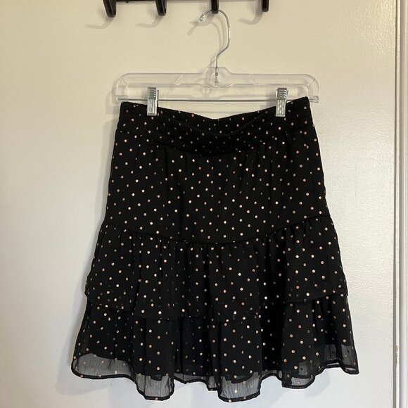 Haver London Layered XS Black Skirt Polka Dots - Picture 1 of 7